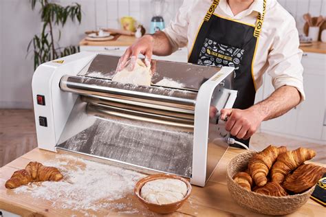 Home dough sheeter - Create flawless laminated doughs in your home kitchen with this hand-operated dough sheeter. Its 12-inch size is perfect for countertop use while still offering …